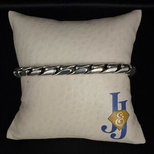 David Yurman (DY) 925 Stamped Silver Chain Bracelet.